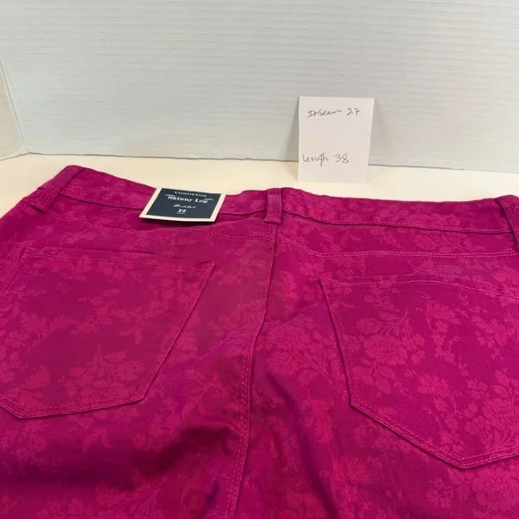 🆕 Women’s Charter Club Pink Fancy Skinny Ankle Pants – Size 12 🆕 - Picture 10 of 16